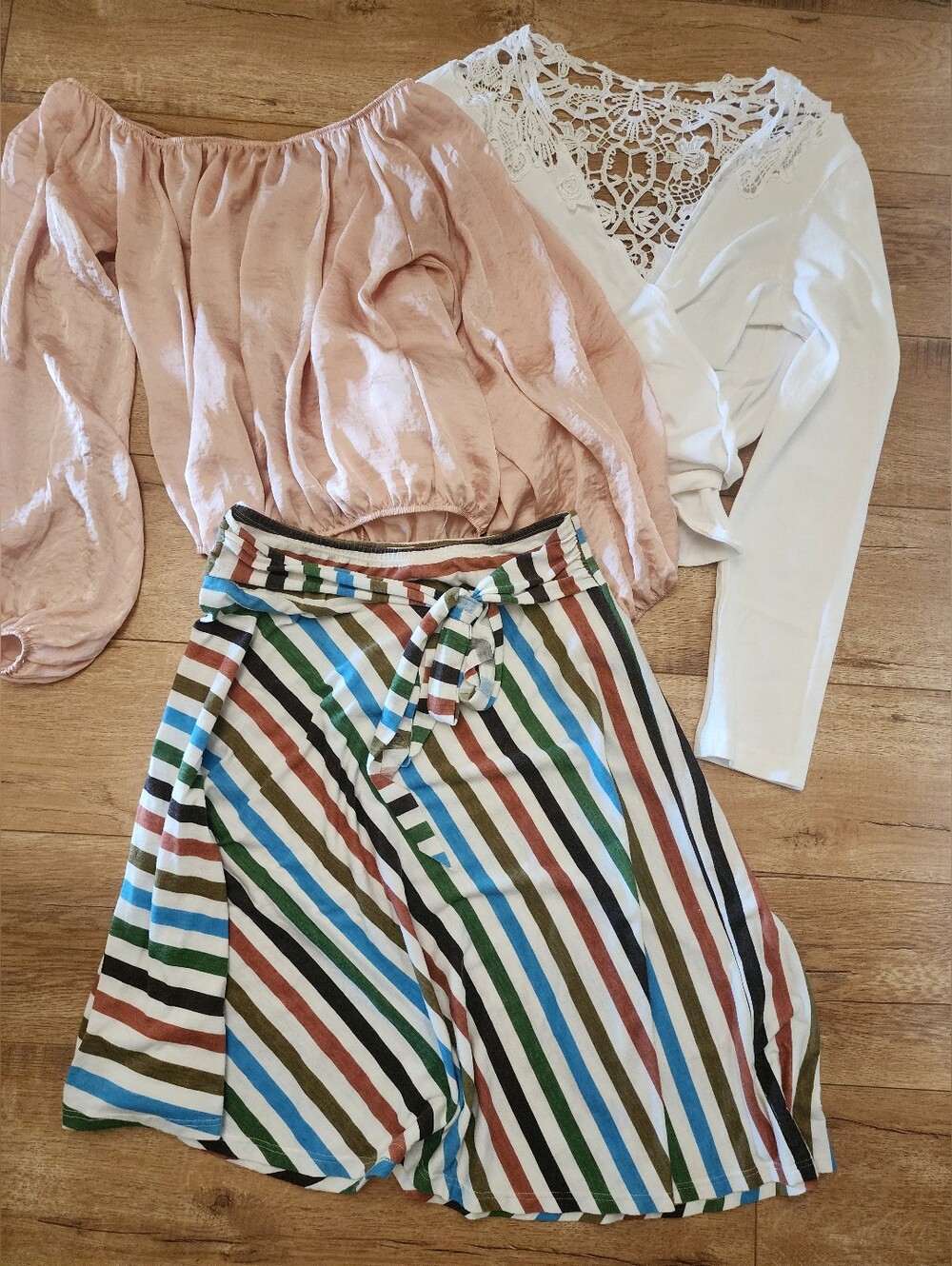 Lot Of 3 M/L SUMMER Blouse + USA MADE Skirt Peasant Wrap Boho Festival Hippie